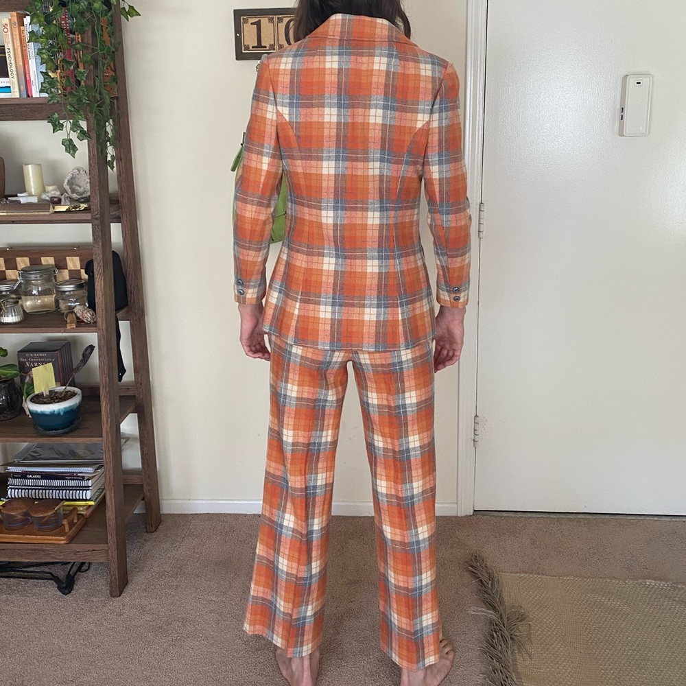 VINTAGE 70s PENDLETON WOOL WOMENS PLAID SUIT - Picture 15 of 16